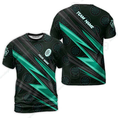 Custom Turquoise Dartboard Pattern Darts Men Polo Shirt Team,  Custom Darts Team Jerseys Uniform, Personalized Name And Team Name Shirts