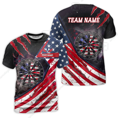 Custom Patriotic Americana Claw Rip Darts Jersey Polo Shirt, Custom Patriotic Americana Claw Rip Dart Jersey Team Shirt For Players With Name and Team Name