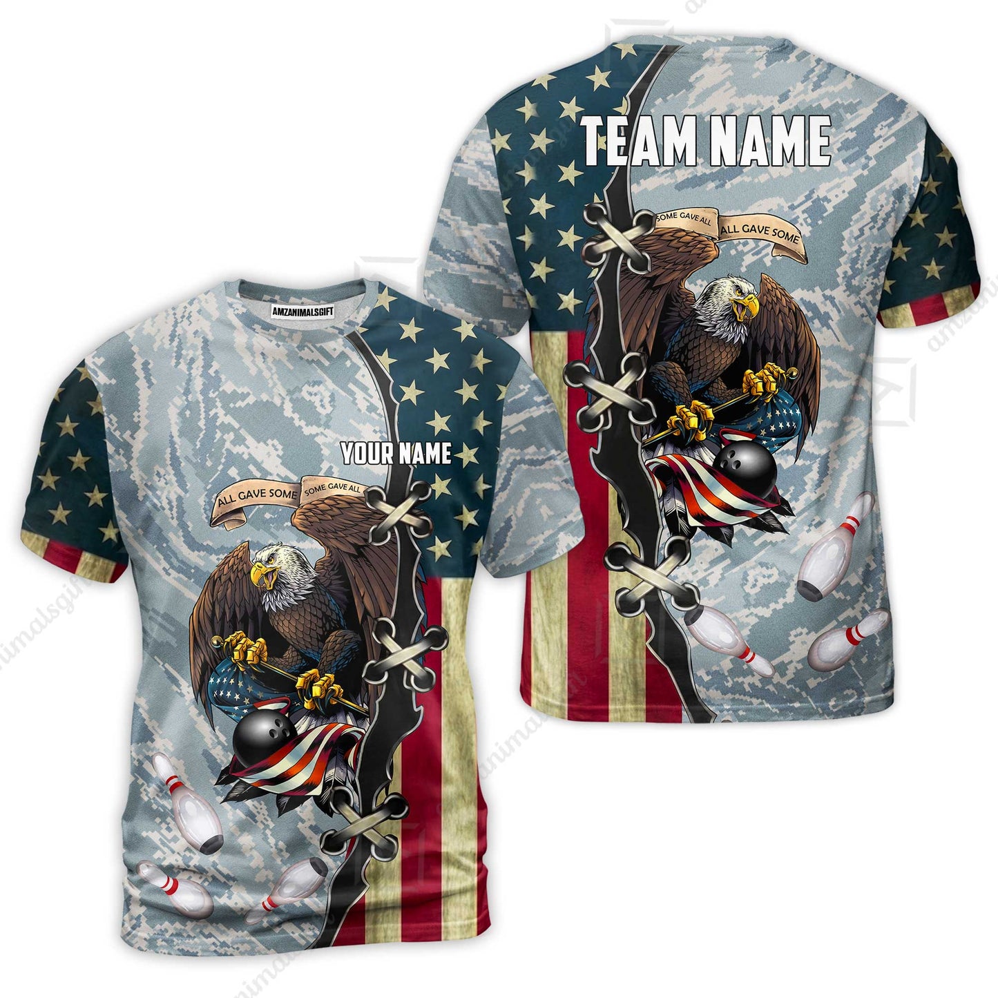 Custom Bowling Jersey Polo Shirt, All Gave Some Bowling, Personalized Name & Team Name
