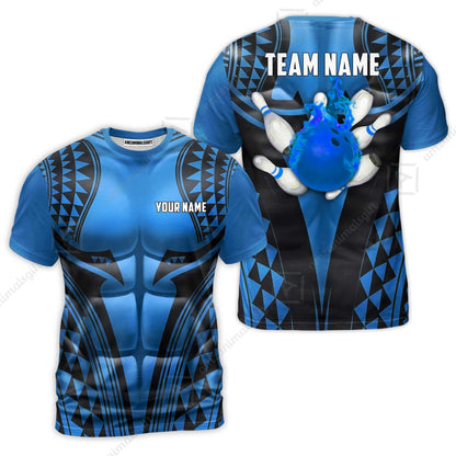Custom Bowling Jersey Polo Shirt, Polynesian Strike, Custom Bowling Jersey Team Shirt For Players With Name & Team Name