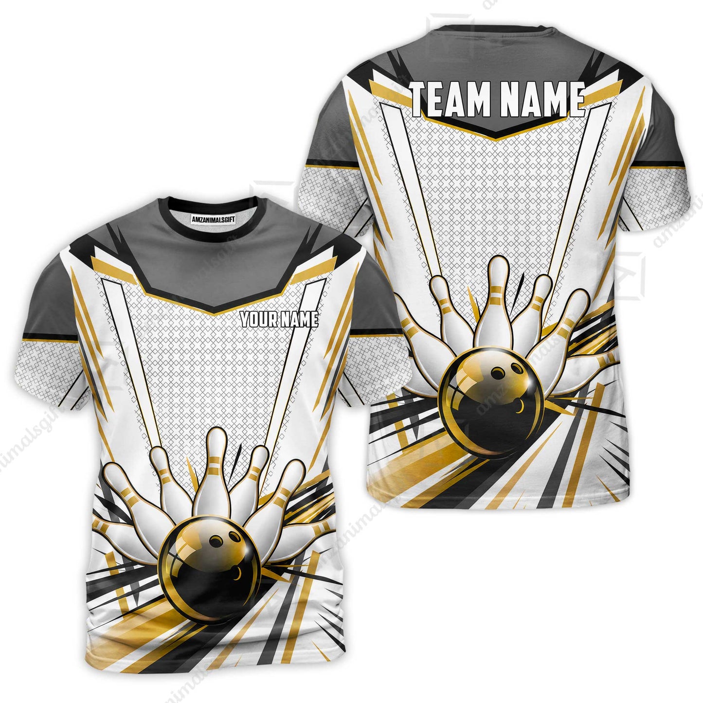 Customized Golden Cyber Strike Bowling Jersey, Custom Name And Team Name For Bowlers