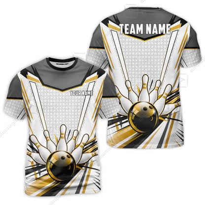 Customized Golden Cyber Strike Bowling Jersey, Custom Name And Team Name For Bowlers