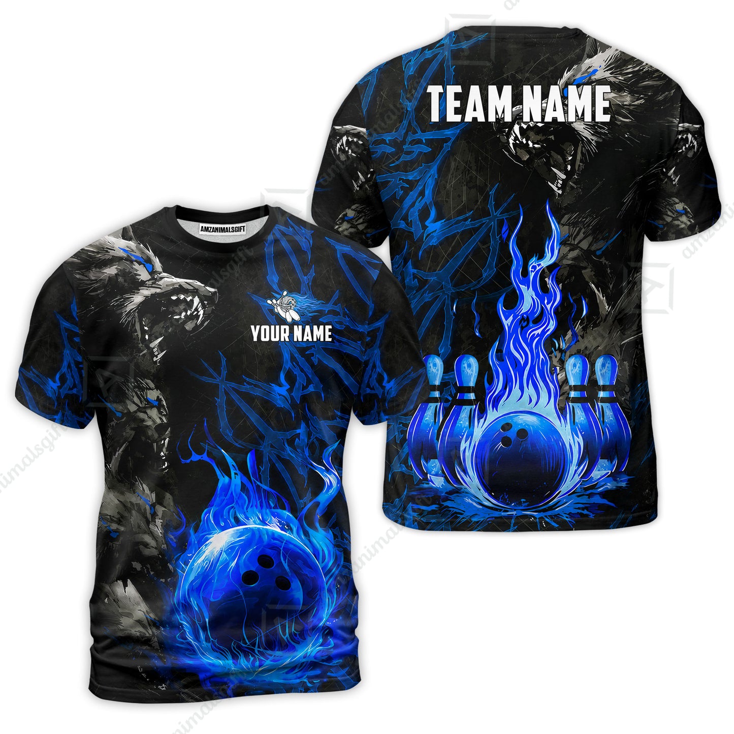 Custom Bowling Jersey Polo Shirt, Hellfire Werewolf & Crimson Strike, Custom Bowling Jersey Team Shirt For Players With Name & Team Name