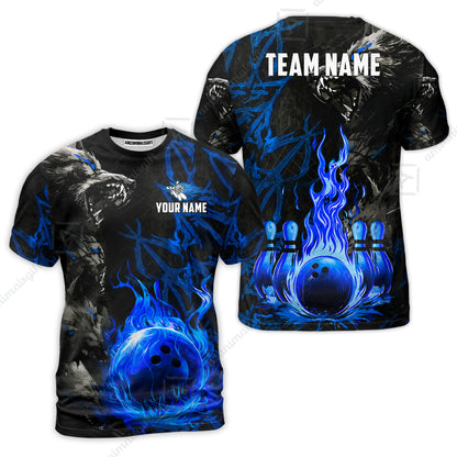 Custom Bowling Jersey Polo Shirt, Hellfire Werewolf & Crimson Strike, Custom Bowling Jersey Team Shirt For Players With Name & Team Name