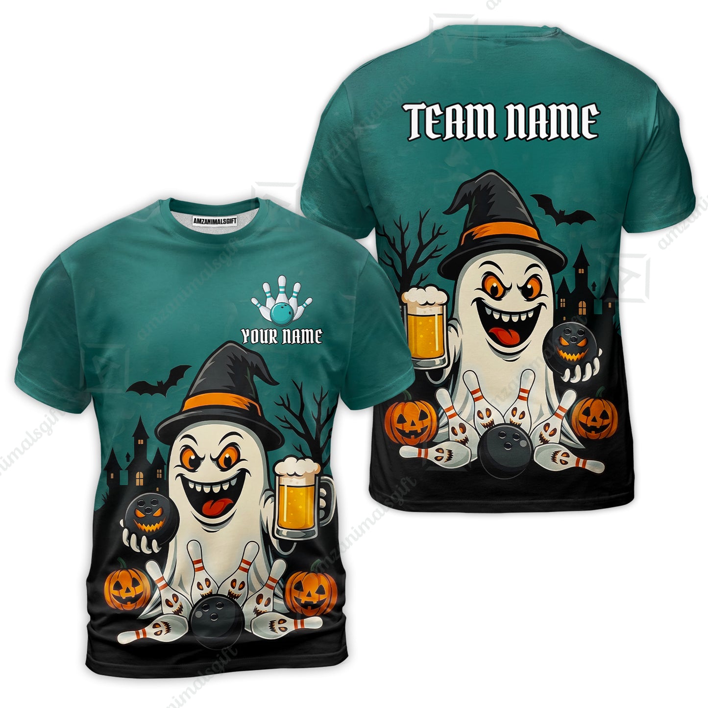 Custom Bowling Jersey Polo Shirt, Bowling Halloween Witch, Custom Bowling Jersey Team Shirt For Players With Name & Team Name