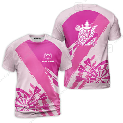 Customized Darts Women Polo Shirt, Light Dark Pink Team Shirt, Personalized Name Polo Shirt For Women - Perfect Gift For Darts Lovers, Darts Players