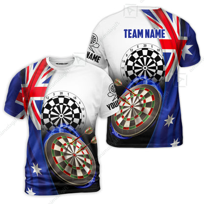 Personalized Darts Men Polo Shirt - Custom Name & Team Name Australia Flag Darts Polo Shirt For Men, Darts Team, Darts Lover