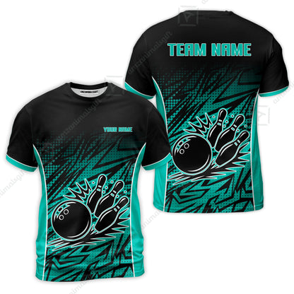 Customized Bowling Unisex Polo Shirt, Abstract Sameless Pattern Color Bowling Uniforms, Personalized Name And Team Name