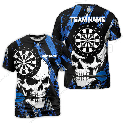 Custom Darts Jersey Polo Shirt, Skull Bites Dart, Custom Dart Jersey Team Shirt For Players With Name & Team Name