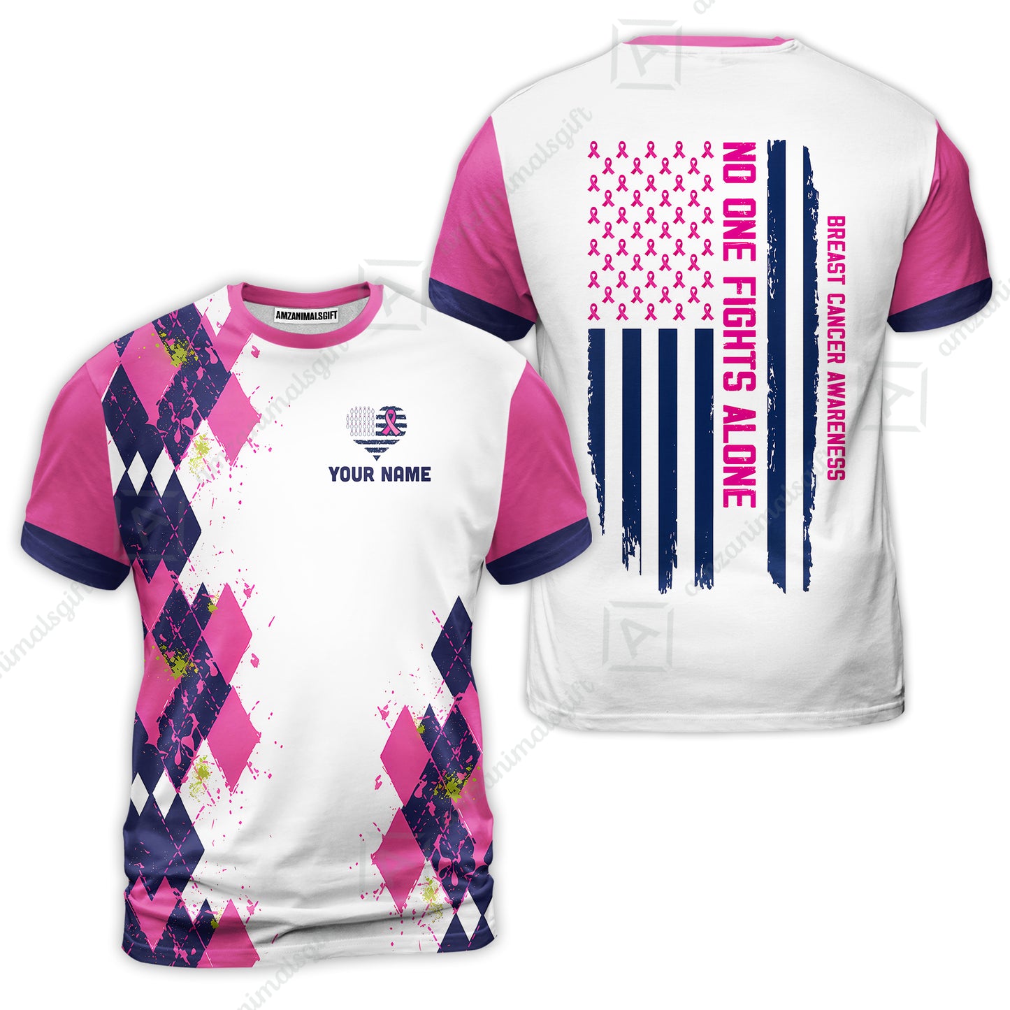 Custom Bowling Jersey Polo Shirt, No One Fights Alone, Personalized Name And Team Name