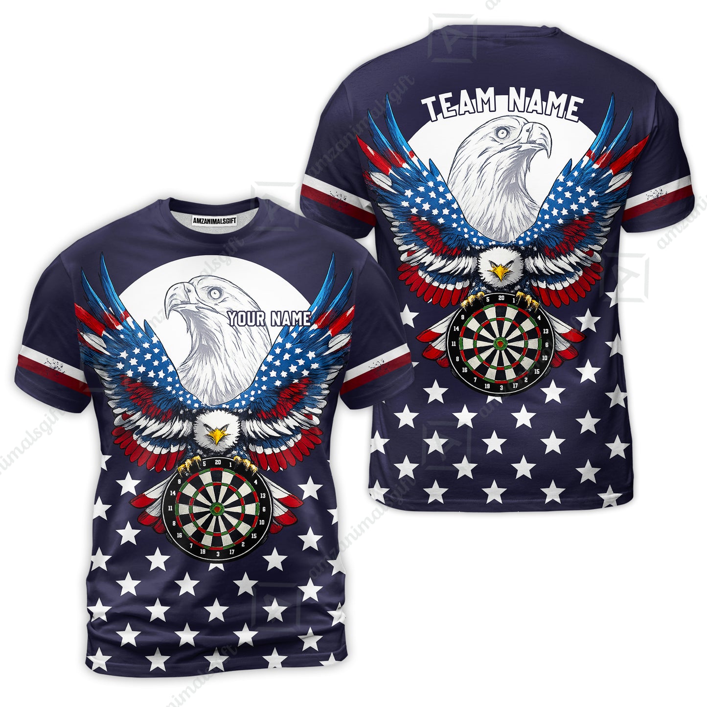 Custom Darts Jersey Polo Shirt, American Eagle, Custom Dart Jersey Team Shirt For Players With Name & Team Name