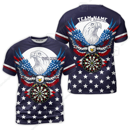 Custom Darts Jersey Polo Shirt, American Eagle, Custom Dart Jersey Team Shirt For Players With Name & Team Name