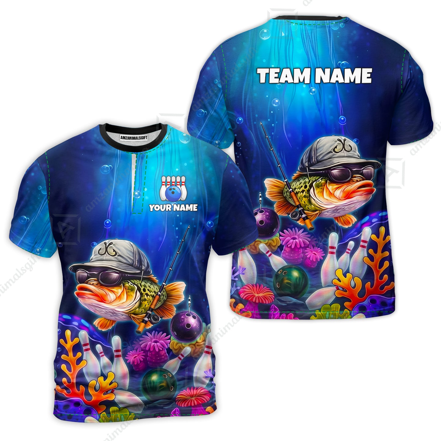 Customized Bowling Fish Bowling Jersey, Custom Name And Team Name For Bowlers