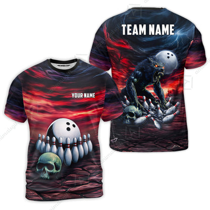 Custom Full Moon Werewolf Bowling Jersey Polo Shirt, Custom Full Moon Werewolf Bowling Jersey Team Shirt For Players With Name & Team Name