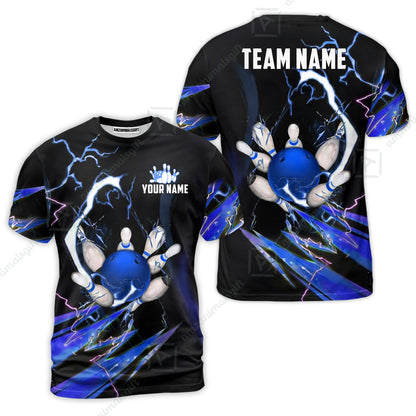 Custom Bowling Jersey Polo Shirt, Electric Strike & Neon Plasma, Custom Bowling Jersey Team Shirt For Players With Name & Team Name