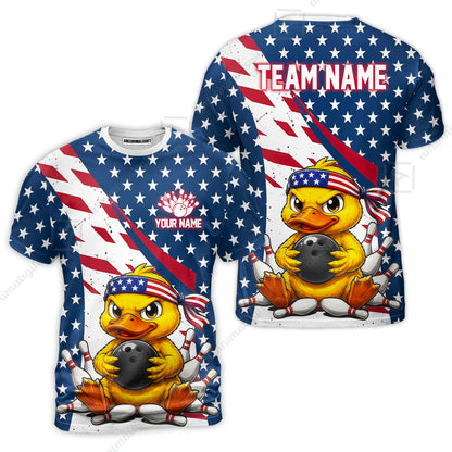 Custom Bowling Jersey Polo Shirt, Bowling US Duck, Personalize Name and Team Name