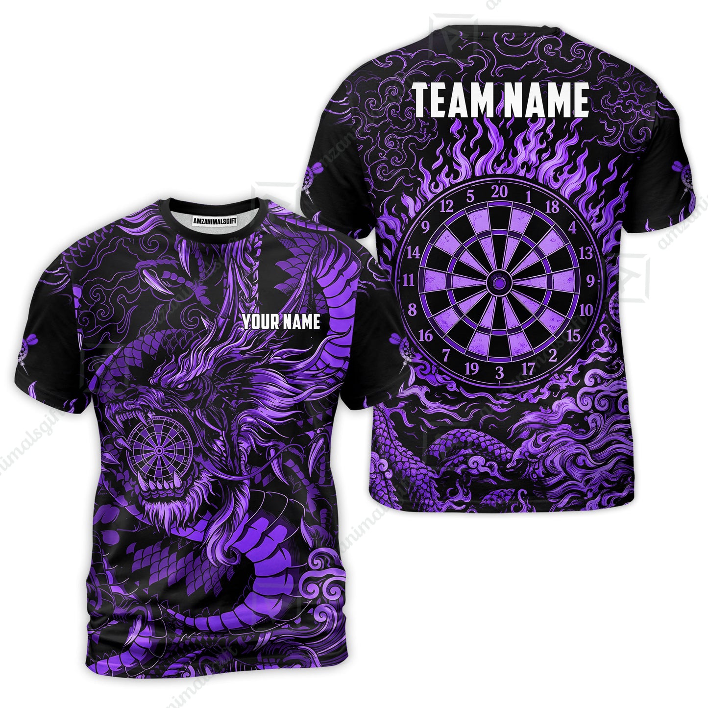 Custom Darts Jersey Polo Shirt, Dragon's Bullseye Darts, Custom Dart Jersey Team Shirt For Players With Name & Team Name
