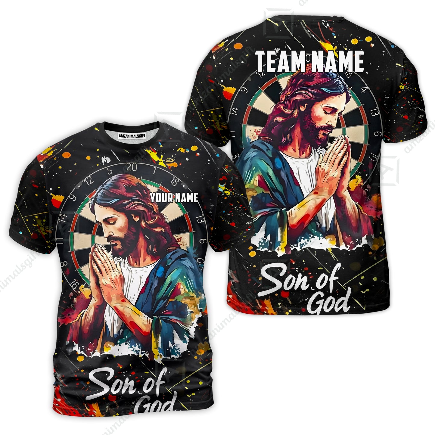 Custom Darts Team Jersey, Personalized Jesus Darts Polo Shirt For Players With Name & Team Name