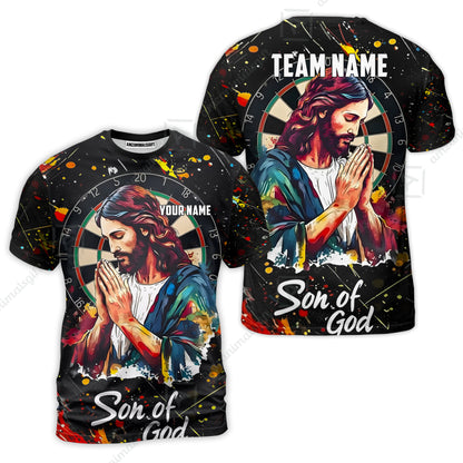 Custom Darts Team Jersey, Personalized Jesus Darts Polo Shirt For Players With Name & Team Name
