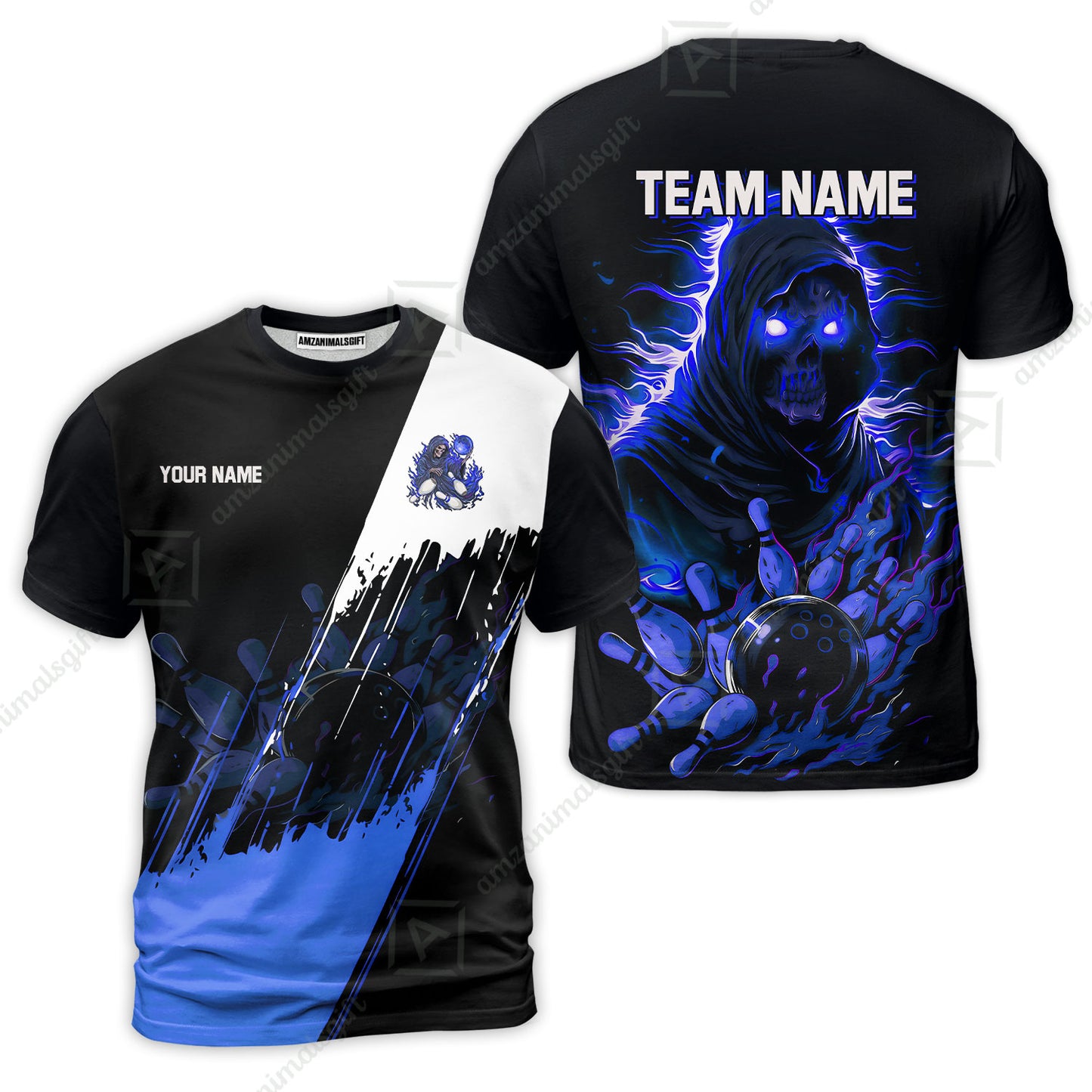Custom Bowling Jersey Polo Shirt, Glow Reaper Bowling Custom Bowling Jersey Team Shirt For Players With Name & Team Name