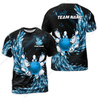 Custom Bowling Jersey Polo Shirt, Crystal Explosion Bowling Custom Bowling Jersey Team Shirt For Players With Name & Team Name