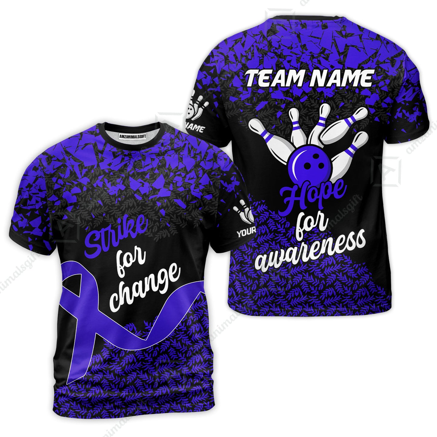 Custom Bowling Jersey Uniform Shirt, Bowling Strike For Change Team Shirt For Players With Name & Team Name
