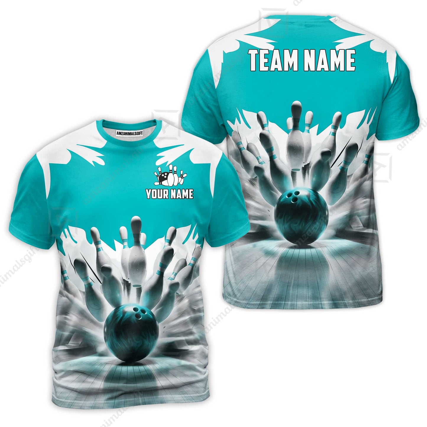 Custom Bowling Jersey Polo Shirt, Electric Marble Strike, Custom Bowling Jersey Team Shirt For Players With Name and Team Name