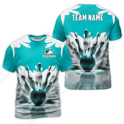 Custom Bowling Jersey Polo Shirt, Electric Marble Strike, Custom Bowling Jersey Team Shirt For Players With Name and Team Name