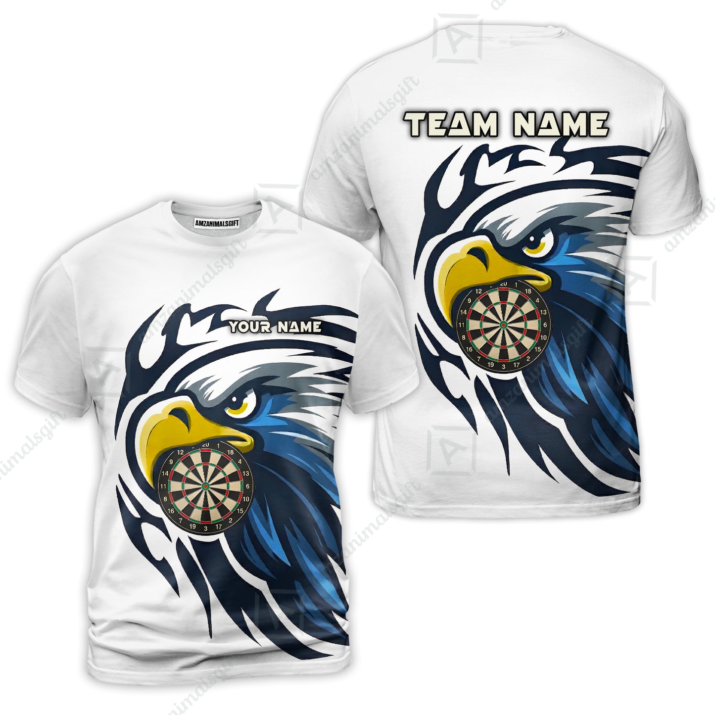Custom Majestic Eagle Mascot Darts Jersey Polo Shirt, Custom Majestic Eagle Mascot Dart Jersey Team Shirt For Players With Name & Team Name