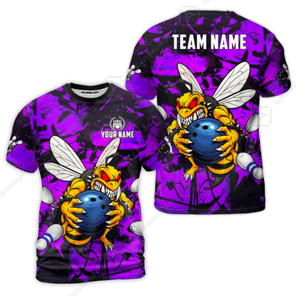 Custom Bowling Jersey Polo Shirt, The Wild Wasp Strike, Custom Bowling Jersey Team Shirt For Players With Name & Team Name