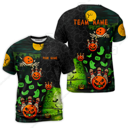 Customized Halloween Neon Ghost Bowling Jersey, Custom Name And Team Name For Bowlers