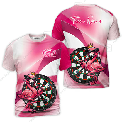 Custom Darts Women Polo Shirt, Queen Flamingo Darts, Custom Dart Polo Team Shirt For Players With Name & Team Name