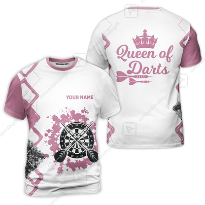 Customized Darts Women Polo Shirt, Queen of Darts Team Shirt, Personalized Name Polo Shirt For Women - Perfect Gift For Darts Lovers, Darts Players