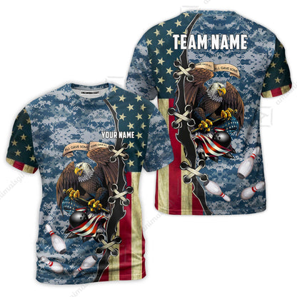 Custom Bowling Jersey Polo Shirt, All Gave Some Bowling, Personalized Name & Team Name