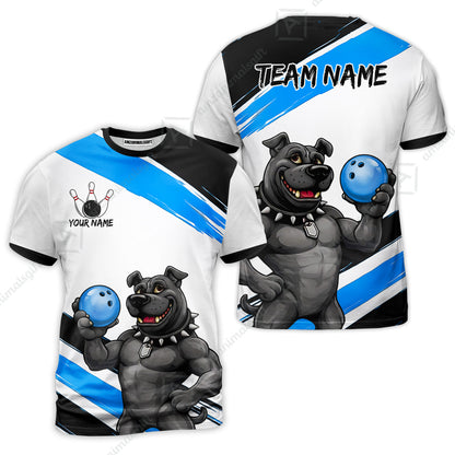 Custom Bowling Jersey Polo Shirt, Badass Dog Bowling Custom Bowling Jersey Team Shirt For Players With Name & Team Name
