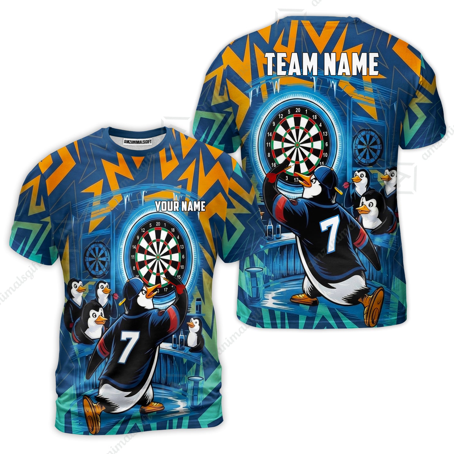 Custom Darts Team Jersey, Personalized Penguins Strike Dart Polo Shirt For Players With Name & Team Name