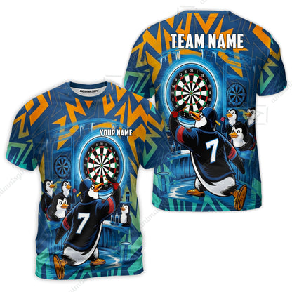 Custom Darts Team Jersey, Personalized Penguins Strike Dart Polo Shirt For Players With Name & Team Name
