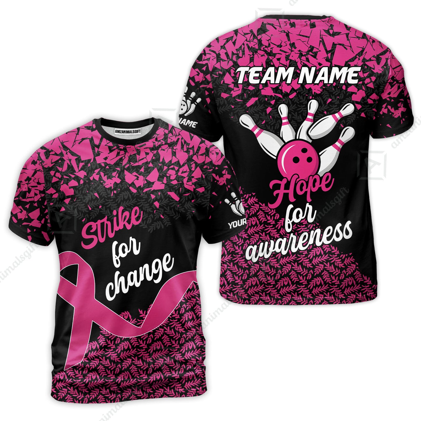 Custom Bowling Jersey Uniform Shirt, Bowling Strike For Change Team Shirt For Players With Name & Team Name