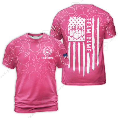 Custom Bowling Jersey Polo Shirt, Vibrant Kelly Ball Pattern Flag, Custom Bowling Jersey Team Shirt For Players With Name and Team Name