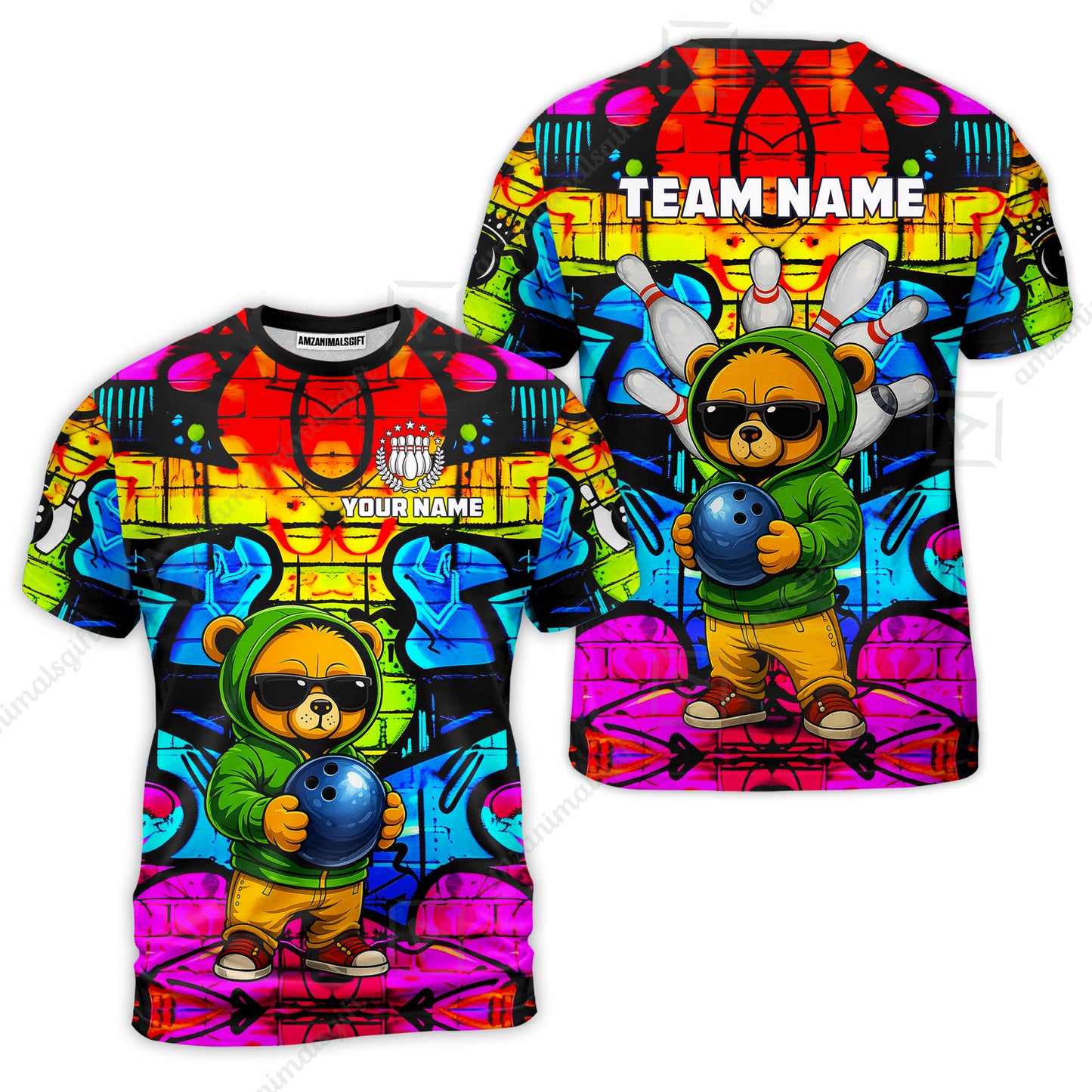 Custom Bowling Jersey Polo Shirt, Urban Street Art Bowling, Custom Bowling Jersey Team Shirt For Players With Name & Team Name