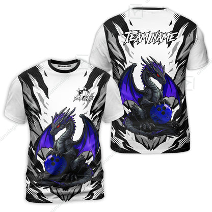 Custom Bowling Jersey Polo Shirt, Dragon Lover Custom Bowling Jersey Team Shirt For Players With Name & Team Name