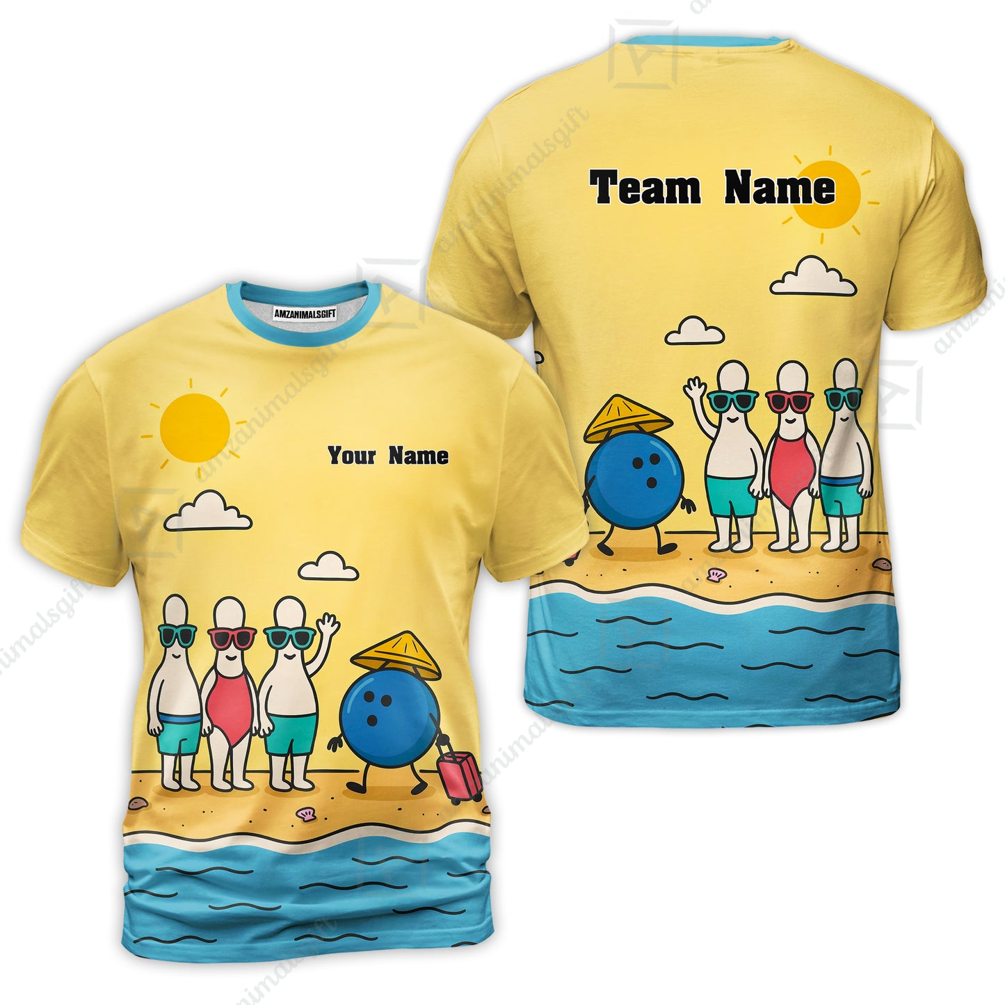 Custom Bowling Jersey Polo Shirt, Funny Summer Beach Holiday Pins, Custom Bowling Jersey Team Shirt For Players With Name and Team Name