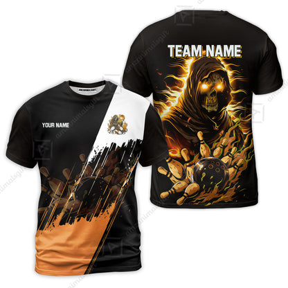 Custom Bowling Jersey Polo Shirt, Glow Reaper Bowling Custom Bowling Jersey Team Shirt For Players With Name & Team Name