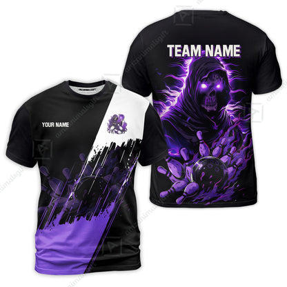 Custom Bowling Jersey Polo Shirt, Glow Reaper Bowling Custom Bowling Jersey Team Shirt For Players With Name & Team Name