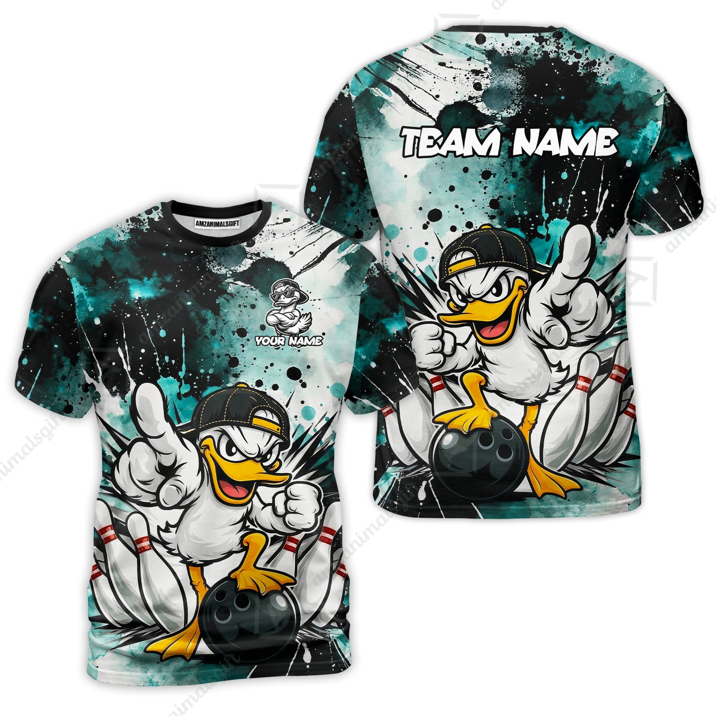 Custom Bowling Jersey Polo Shirt, Cool Duck Bowling, Custom Bowling Jersey Team Shirt For Players With Name & Team Name