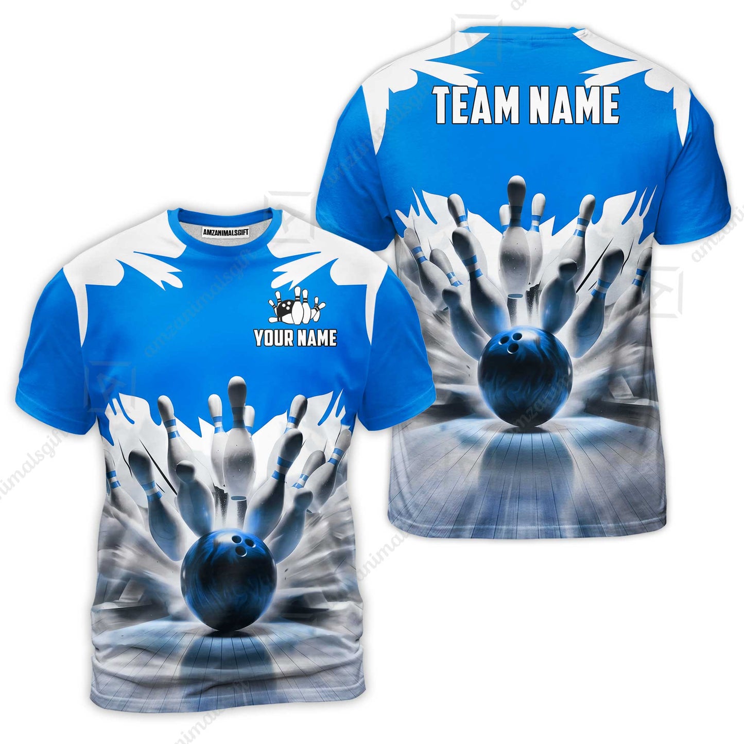 Custom Bowling Jersey Polo Shirt, Electric Marble Strike, Custom Bowling Jersey Team Shirt For Players With Name and Team Name
