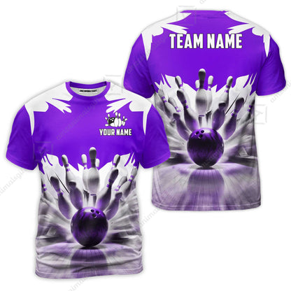Custom Bowling Jersey Polo Shirt, Electric Marble Strike, Custom Bowling Jersey Team Shirt For Players With Name and Team Name