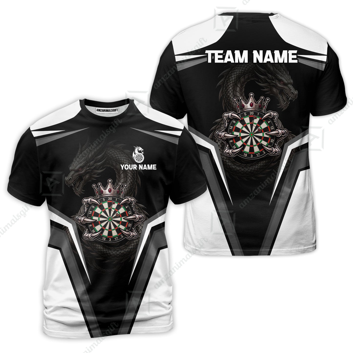 Custom Gothic Dark Dragon Royal Darts Jersey Polo Shirt, Custom Gothic Dark Dragon Royal Dart Jersey Team Shirt For Players With Name and Team Name