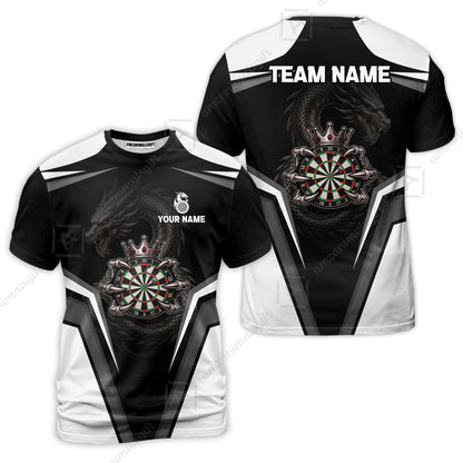 Custom Gothic Dark Dragon Royal Darts Jersey Polo Shirt, Custom Gothic Dark Dragon Royal Dart Jersey Team Shirt For Players With Name and Team Name