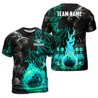 Custom Bowling Jersey Polo Shirt, Hellfire Werewolf & Crimson Strike, Custom Bowling Jersey Team Shirt For Players With Name & Team Name